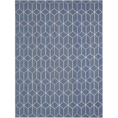 Tapis contemporain bleu Ohanlon