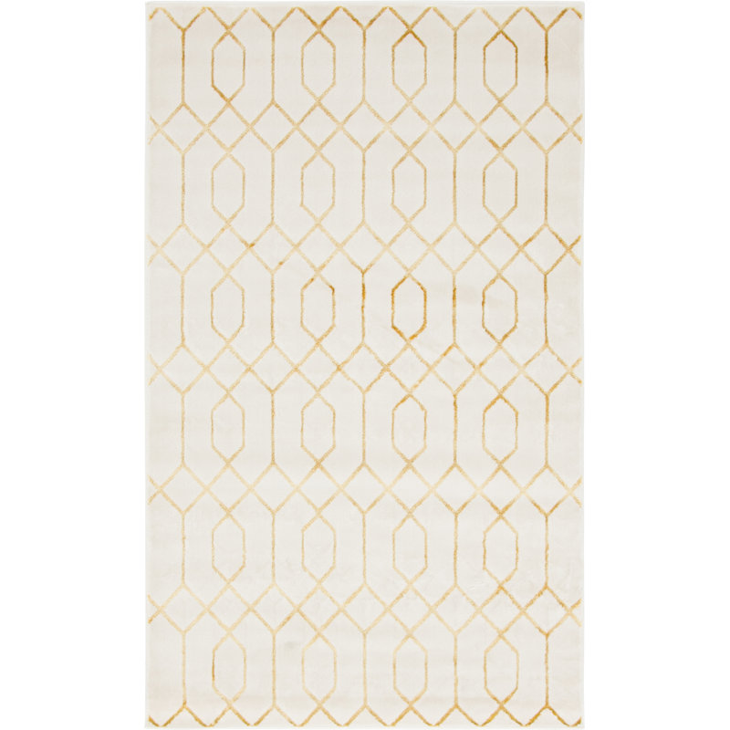 Tapis ivoire / doré Corando, Rectangle 5 pi 3 po x 8 pi