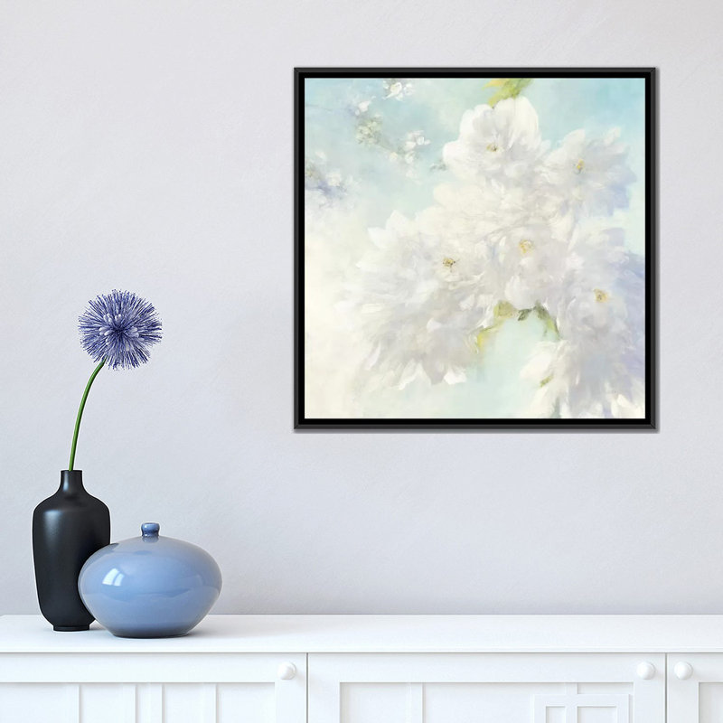 « poires, luminosité », reproduction sur toile, H 26 po x l 26 po x P 1,5 po, Toile avec cadre noir, Pas de tapis