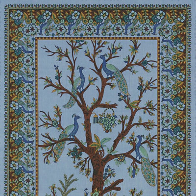 Tapisserie paon unique en coton