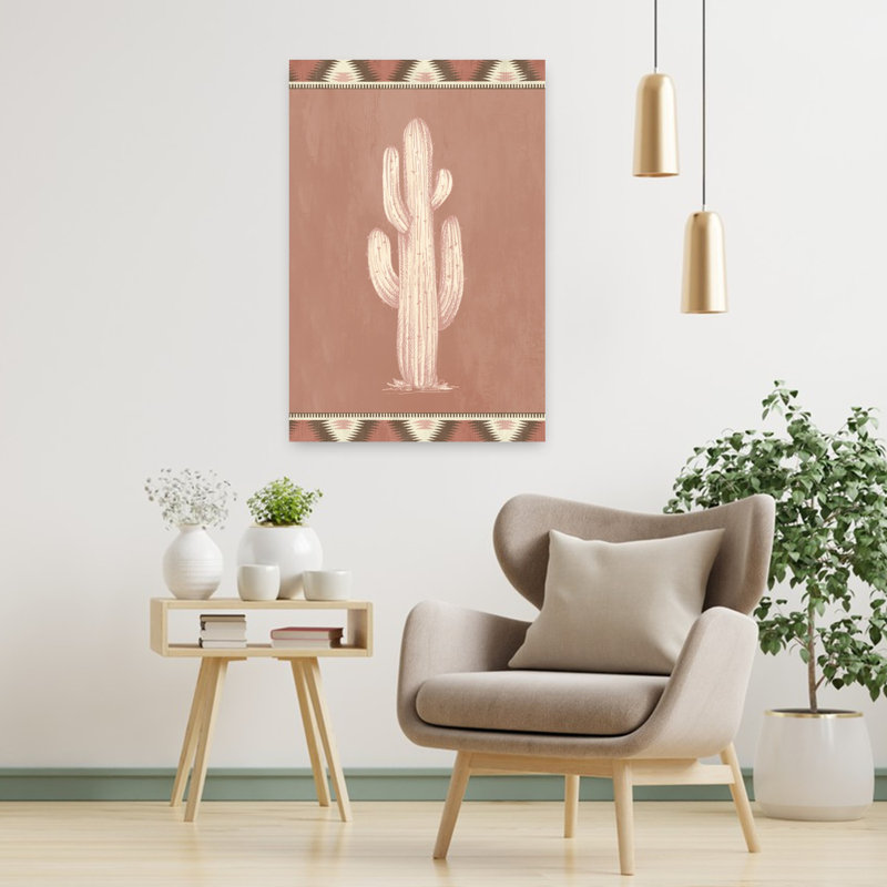 Cactus Navajo III, art de paysage de cactus minimaliste minimaliste, H 36 po x l 24 po