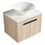 Meuble-lavabo de 24 po avec lavabo en céramique, armoire flottante murale en chêne blanc, porte à fermeture en douceur, rangement spacieux, poignées en métal, style, évier d'art, chêne, charnières à fermeture en douceur, espace inférieur, livraison en 2 pièces