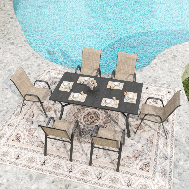 Ensembles de salle à manger en métal durables, design moderne, idéal pour les jardins et les salles de banquet