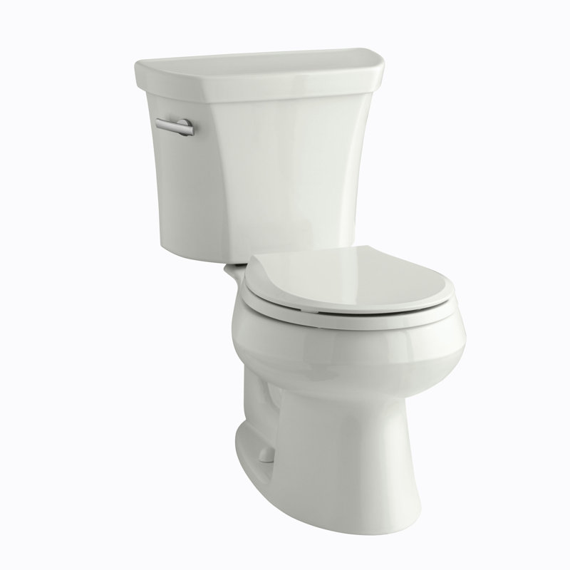 Wellworth 1.28 GPF Water Efficient Round Two-Piece Toilet (Seat Not Included), Dune, Left-Hand