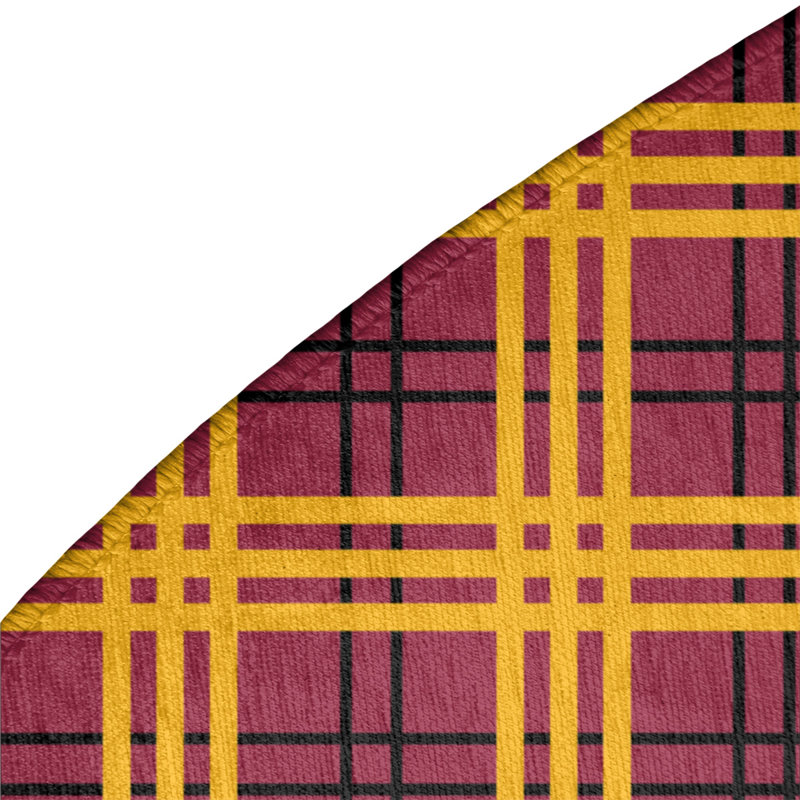 Tapis rouge à carreaux, Rond 5 pi