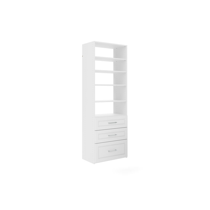 Ensembles de rangement pour système de placard l 25,13 po Cindy, Blanc
