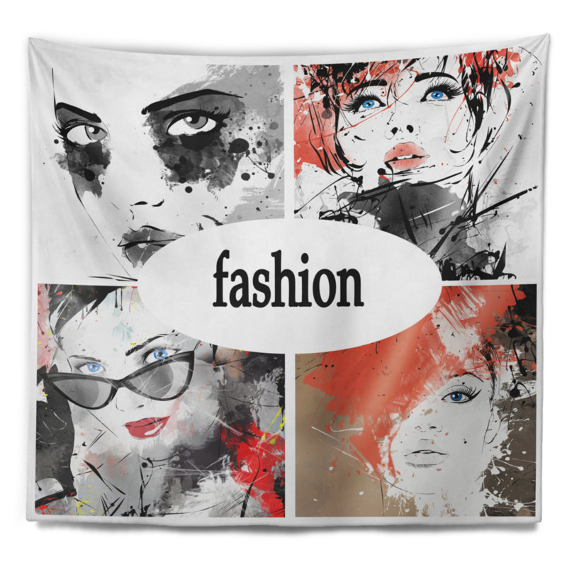 Abstract Polyester Tapestry, 50" H x 60" W