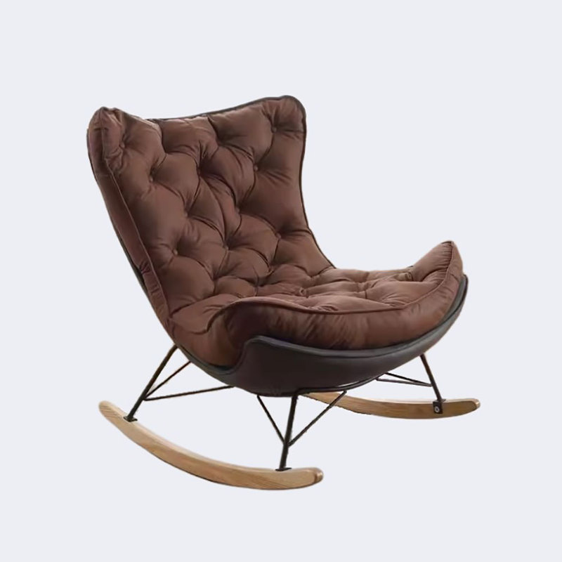 Chaise berçante Creative, Gris foncé / café foncé