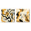 Imprimé guépard moderne orange et noir - ensemble de 2 animaux guépards carrés-1536990138-1536990139