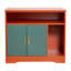 Enceinte de litière pour chat, armoire à litière cachée 31 po avec tablette et rangement, salle de bain intérieure pour chat de style moderne, table de bout en bois pour meuble pour chat, convient à la plupart des bacs à litière, rouge et vert