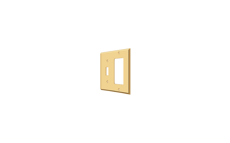 Deltana SWP4743U15A Switch Plate, Single Switch/Single Rocker in Antique Nickel, Polished Brass