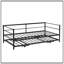 Twin Size Metal Daybed With Adjustable Pop-Up Trundle, Perfect For Space-Saving And Versatile Use In Modern Homes.-694061842