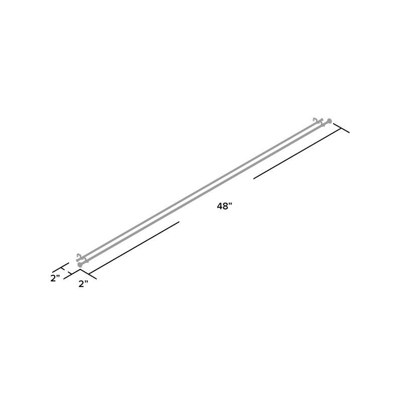 Ensemble de tringle à rideaux Fiske, De 28 po à 48 po de largeur, Nickel satiné