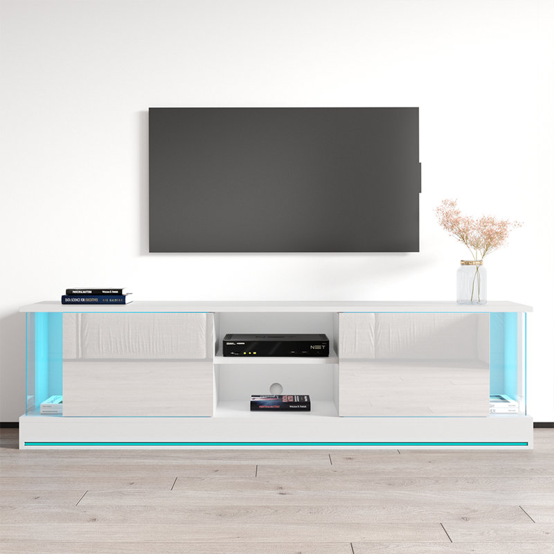 Meuble télé pour téléviseur de 78 po ou moins Annino, Blanc