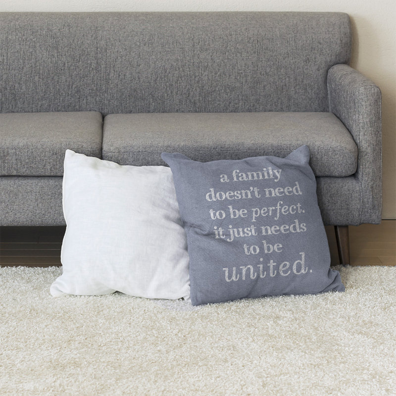 Coussin de sol Family Love, Bleu / Blanc, H 28 po x l 28 po