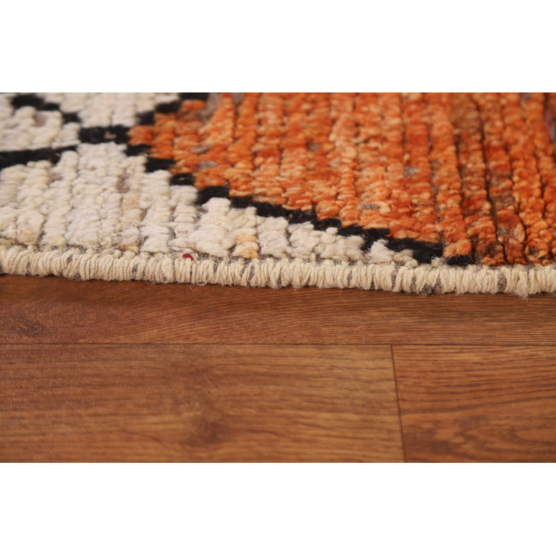Tapis marocain en laine Trellis noué à la main 6 x 9