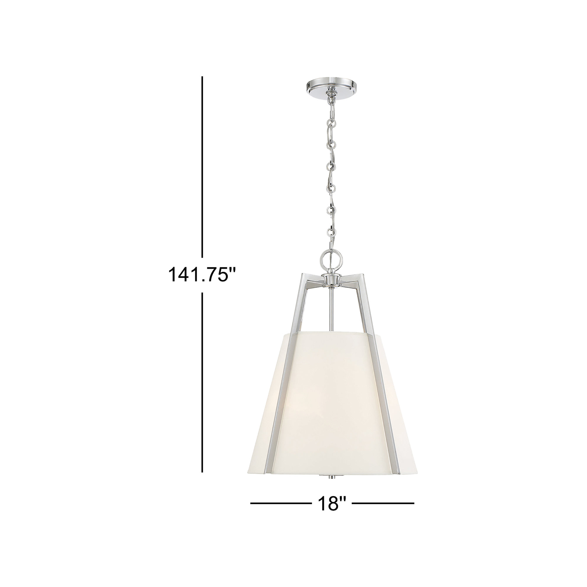 Joy 3 Light Dimmable Pendant, Chrome