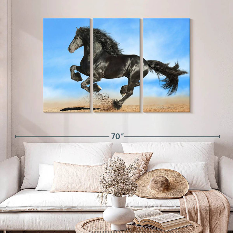 Cheval frison Brampt, H 32 po x l 50 po