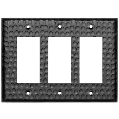 Hand Hammered 3-Gang Rocker Light Switch Standard Wall Plate