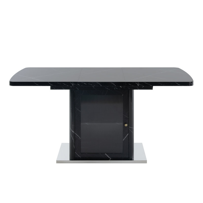 Table de salle à manger rectangulaire 47,24 "-63" (table seulement), Noir