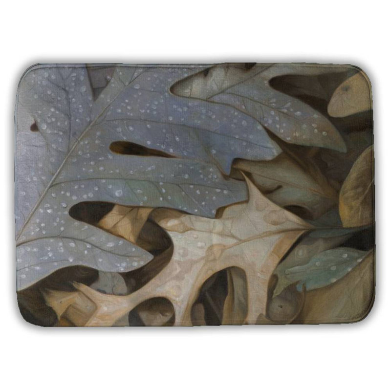 Autumn leaves Bath Mat with Non-Slip Backing - Quick Dry Memory Foam Bathroom Rug - Absorbent - Modern Plush Spa-Style - Machine Washable