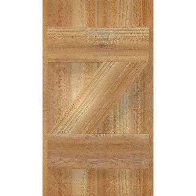 TimberCraft 5 3/8" Boards Joined Board-n-Batten Shutters w/Z-Bar, Western Red Cedar (Per Pair)