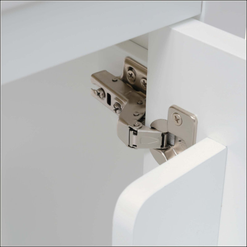 Meuble-lavabo de salle de bain avec lavabo, armoire de salle de bain avec porte à fermeture douce, support de rangement et tablette ouverte
