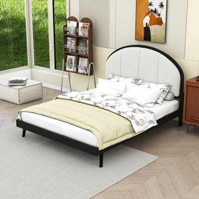 Upholstered Platform Bed Frame with Headboard