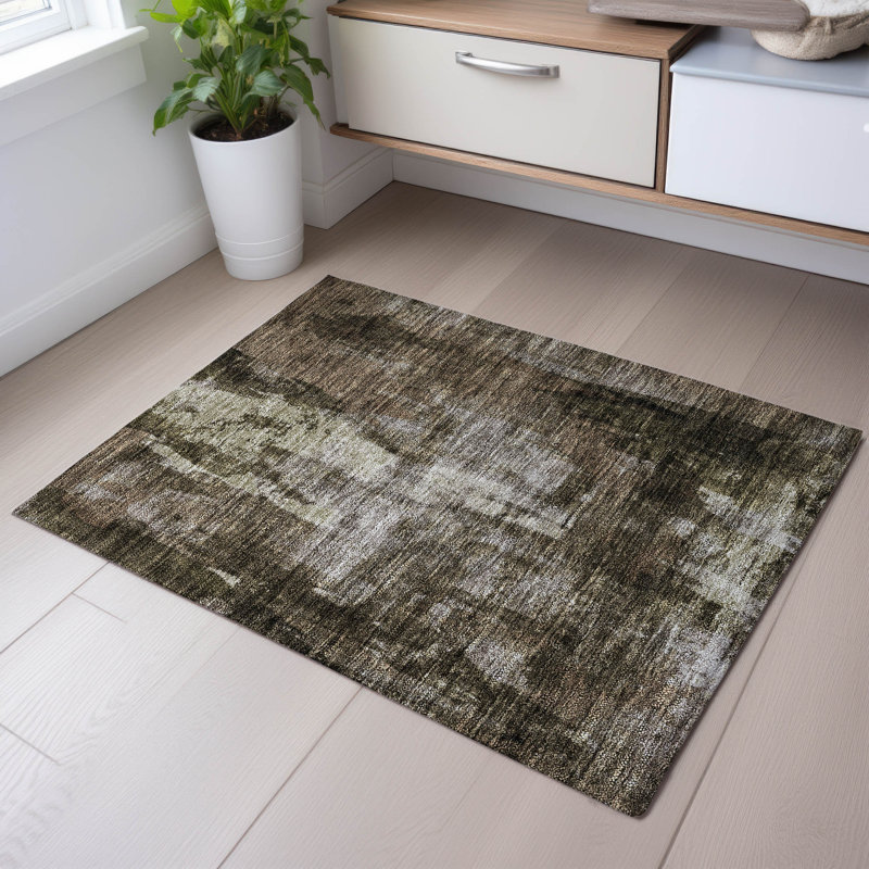 Tapis moderne lavable à la machine de qualité supérieure Dahl AMF1077, Rectangle 1 pi 8 po x 2 pi 6 po