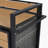 52.8"W Wicker Outdoor Grill Cart With Extended Plastic Wood Table Top, Rolling Kitchen Island On Wheels With Storage Cabinet, For Patio Backyard Garden Poolside, Double Handle Design, Grey