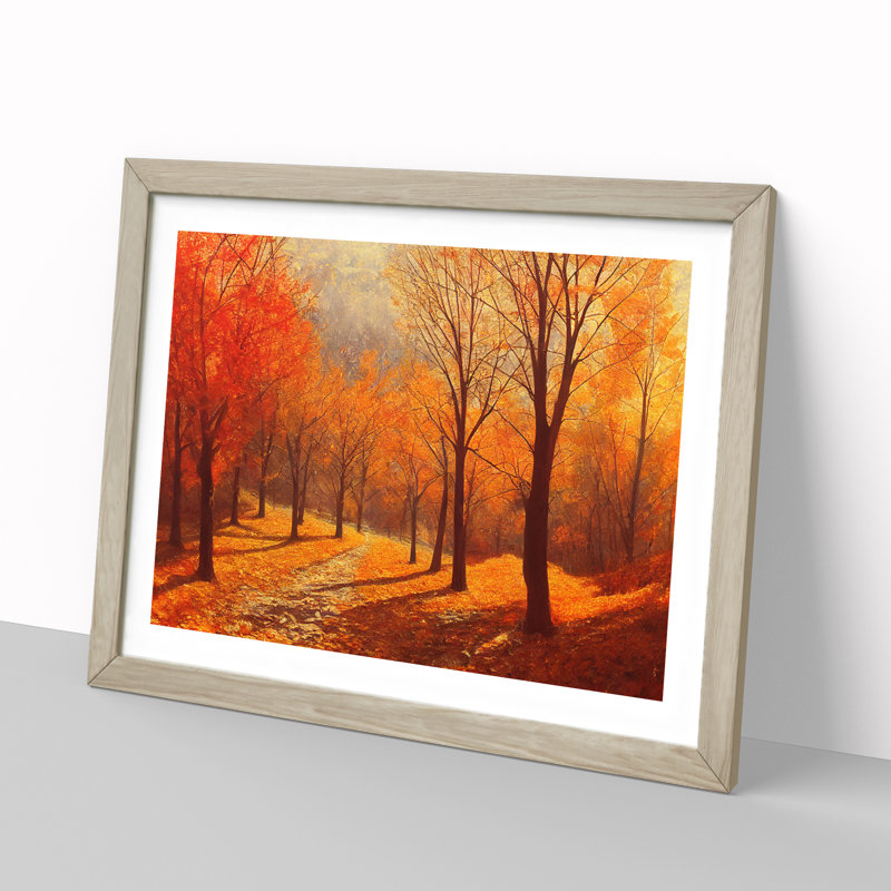 Amazing Autumn Forest - Framed Print, 25cm H x 34cm W x 2cm D, Oak Framed