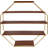 Floating Wood Wall Shelves With Gold Metal Frame, Octagon Design For Decorative Storage And Display