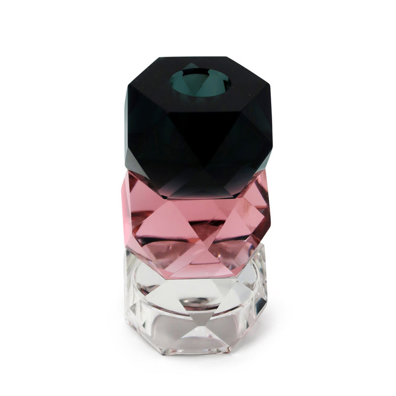 Tricolored Crystal Candlesticks