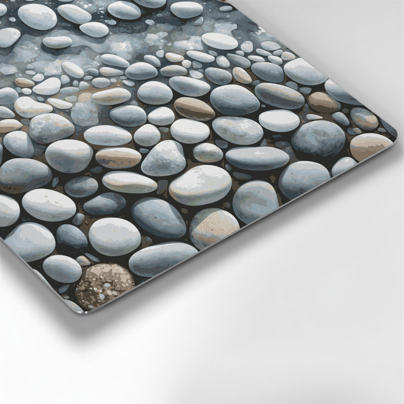 Art mural gris en métal Coastal Coastal Pebbles, H 16 po x l 16 po