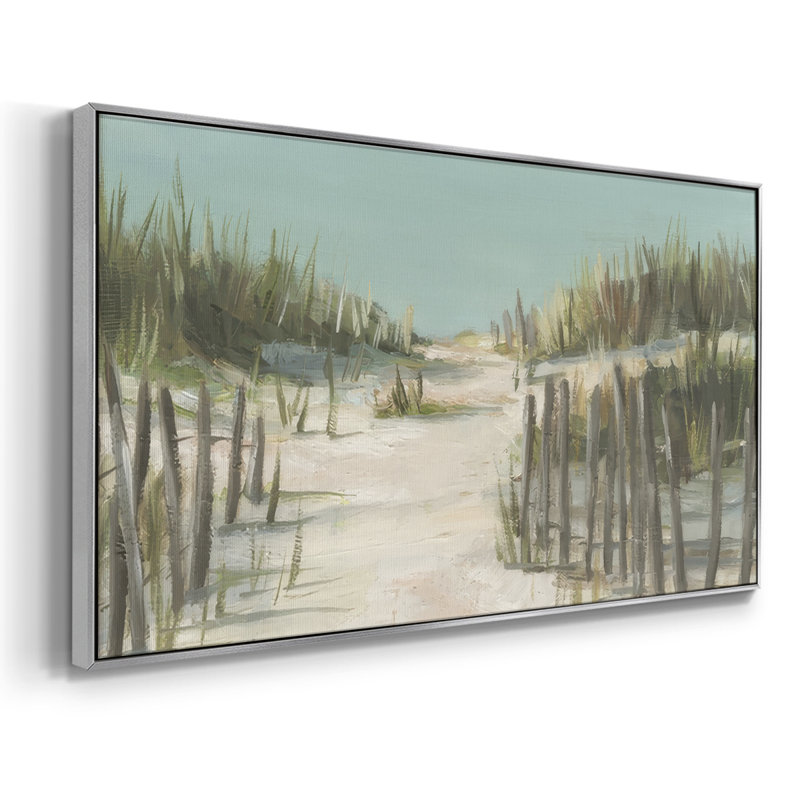 Warm Dunes II - Toile tendue avec cadre encadré - Prêt à accrocher, H 25 po x l 49 po, Argent argent