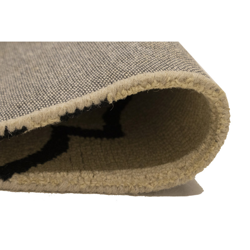 Tapis crème en laine touffeté à la main Trellis