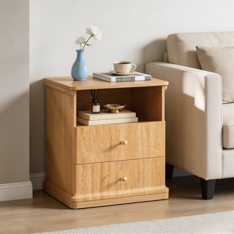 Table de chevet de rangement moderne et simple pour la chambre à coucher et le salon, NaturalOak