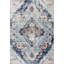 Tapis bleu à motif de médaillon délavé-79164171