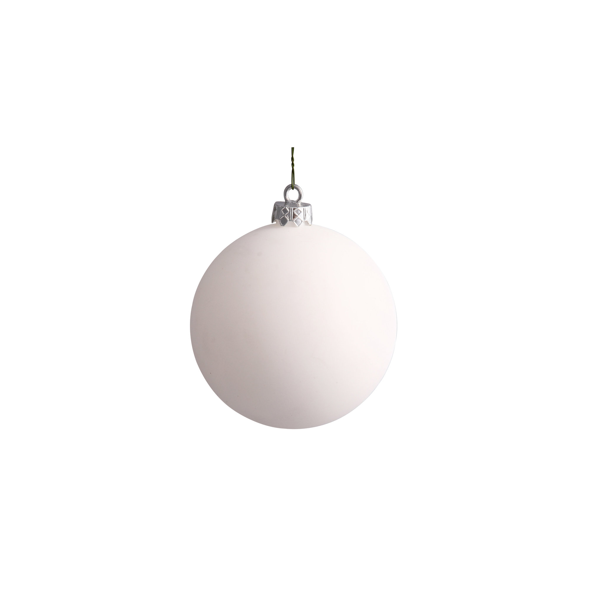 Holiday Décor Ball Ornament, 8" H x 8" W x 8" D, White