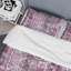 Rose floral rayé - ensemble de housse de couette abstrait - microfibre de polyester