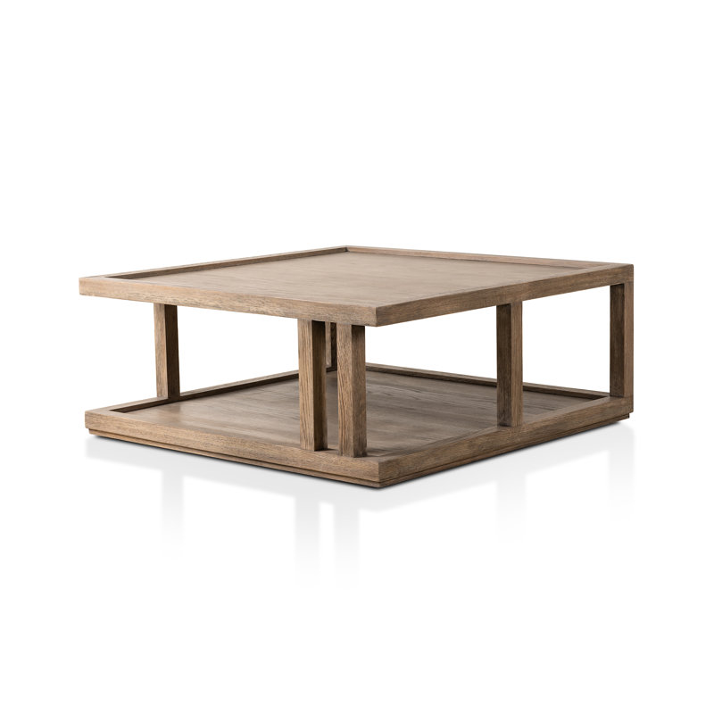 Charley Solid Wood Coffee Table, Warm Natural Oak Veneer