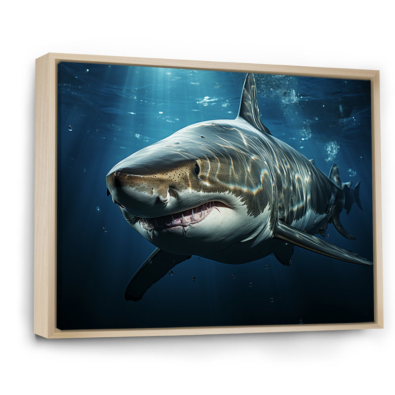 " Oceans Blue Ghost Shark Photography ", Natural Floater Framed, 16" H x 32" W x 1" D