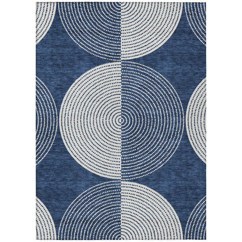 Machine Washable Indoor/Outdoor Houtz ACN2275 Geometric Rug, Rectangle 10' x 14'