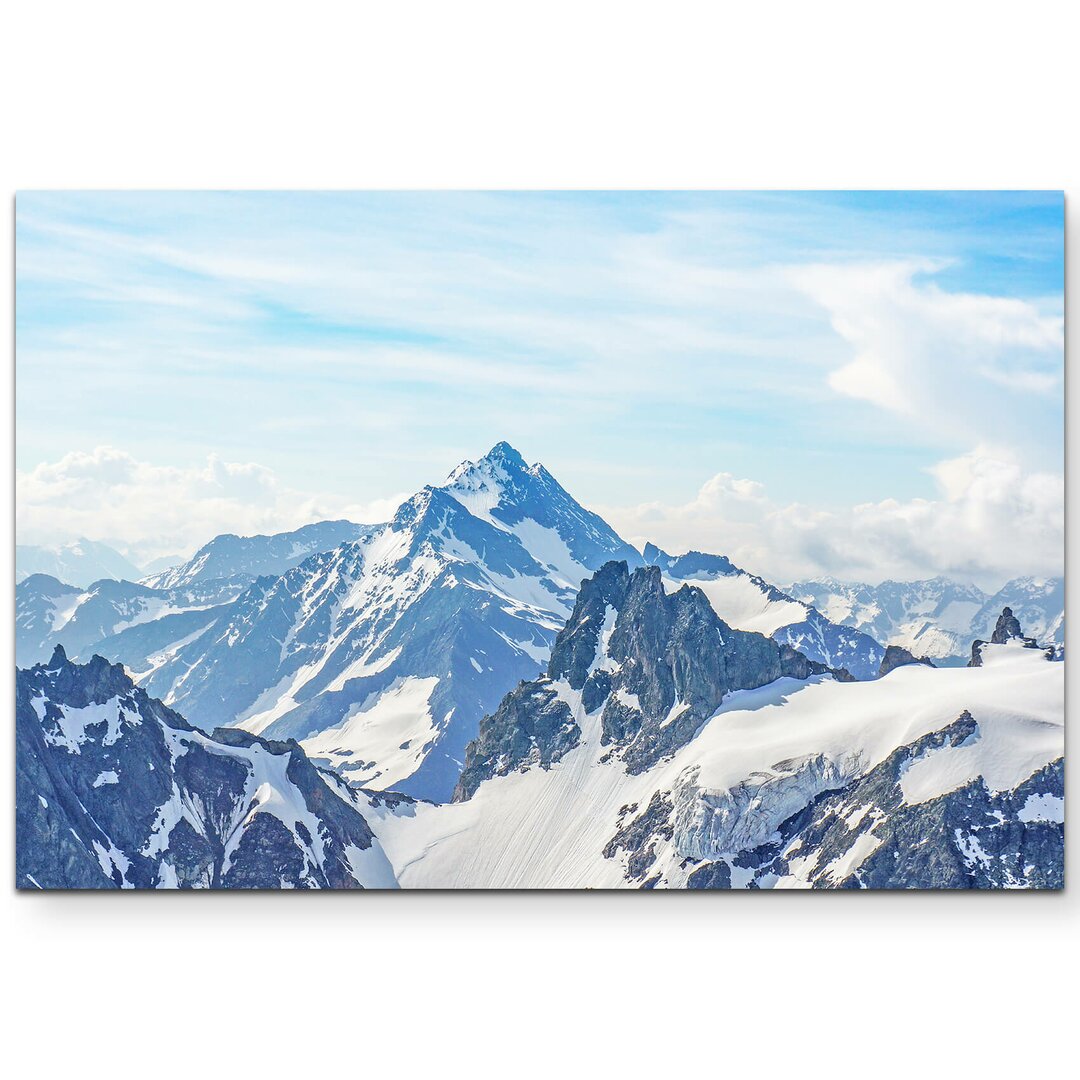 Leinwandbild Schneebedeckte Berggipfel der Alpen