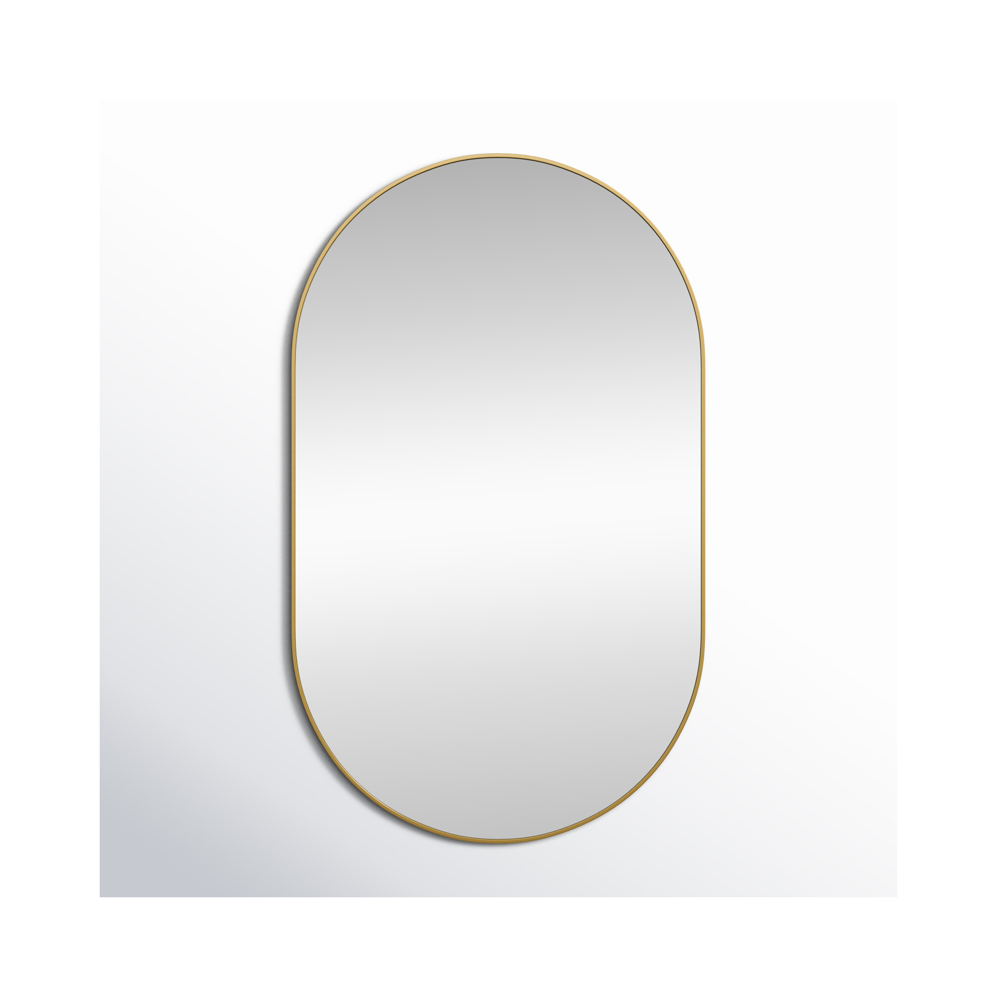 Elington Metal Oval Mirror, 60"  x 36" , Brass
