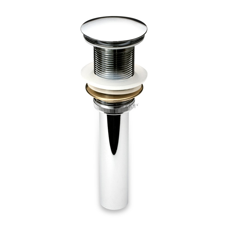 Bouchon de vidange de salle de bain escamotable sans trop-plein, Chrome