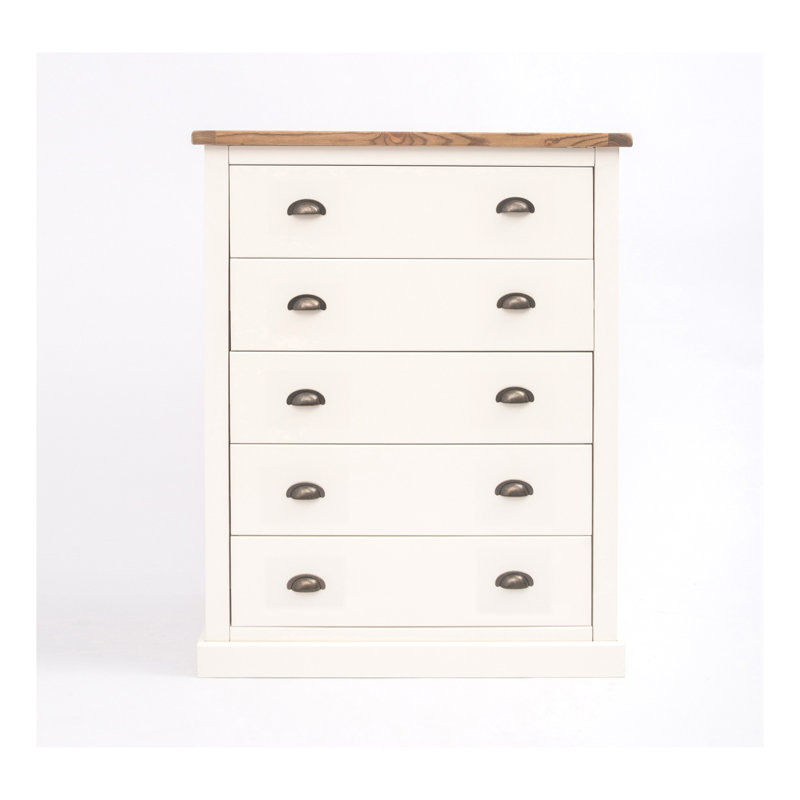 5 Drawer 90cm W Chest, Off White