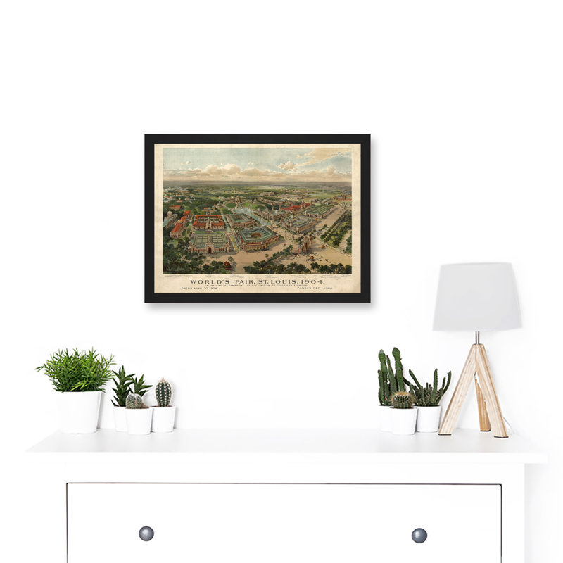 Aerial Birds Eye View St Louis Missouri Worlds Fair 1904 USA - Single Picture Frame Print