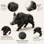 Statue de jardin en résine Wild Boar, finition bronze rustique
