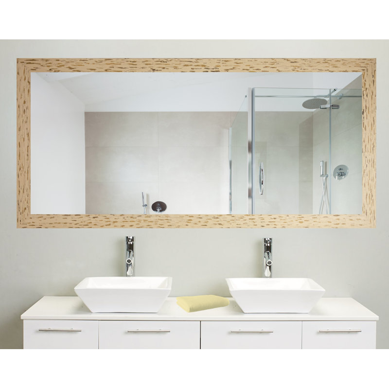 Miroir de salle de bain Hensel, Crème / Noir, 38,5 po x 77,5 po